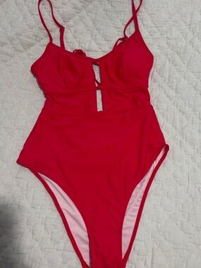 Cupshe Bright Red Cutout One-Piece Swimsuit
